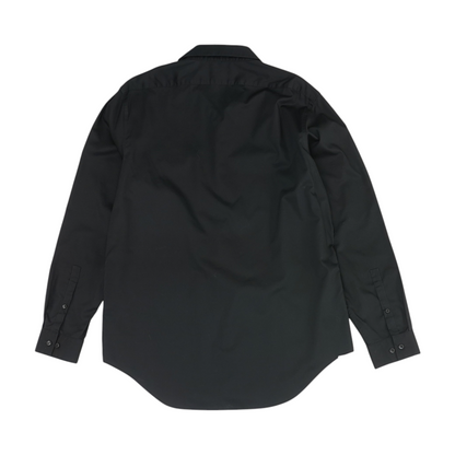 Black Solid Long Sleeve Button Down