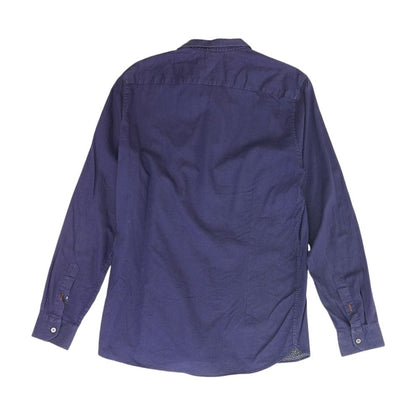Navy Polka Dot Long Sleeve Button Down