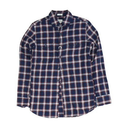 Navy Check Flannel Button Down