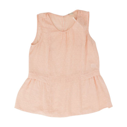 Pink Polka Dot Sleeveless Blouse
