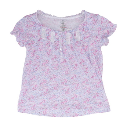 White Floral Pajama Top