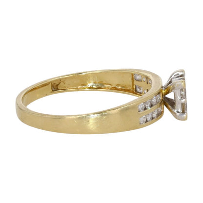 .33 ct 14K Gold Tension Set Princess Cut Diamond With Diamond Accents Ring