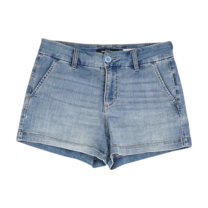 Blue Solid Denim Shorts