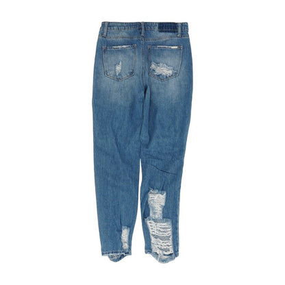 Blue Solid High Rise Jeans
