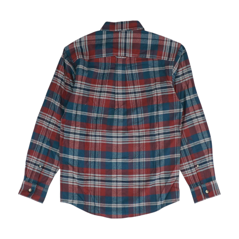 Teal Plaid Flannel Button Down