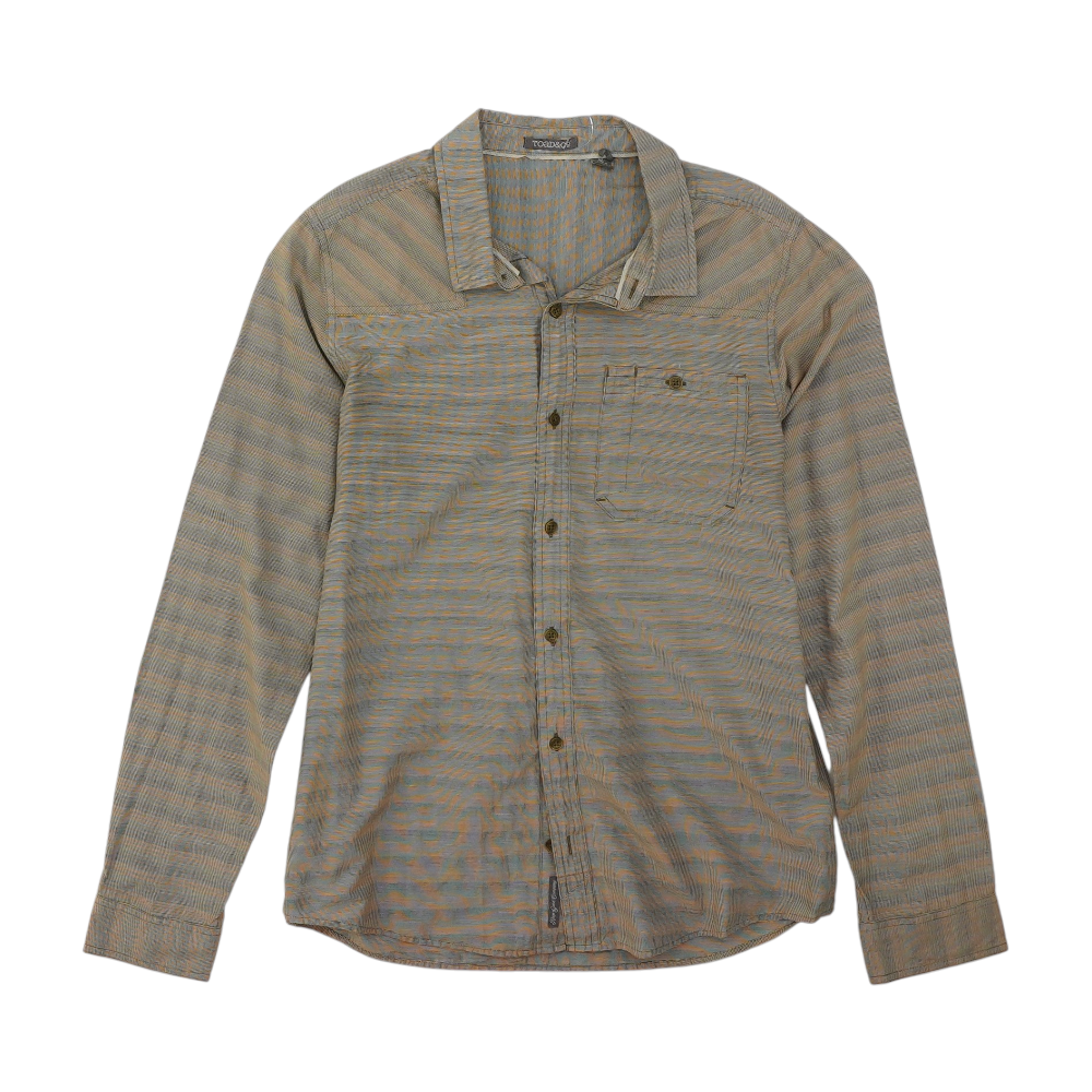 Gray Striped Long Sleeve Button Down