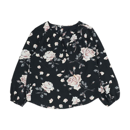 Black Floral Blouse