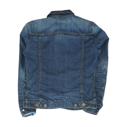 Blue Solid Denim Jacket