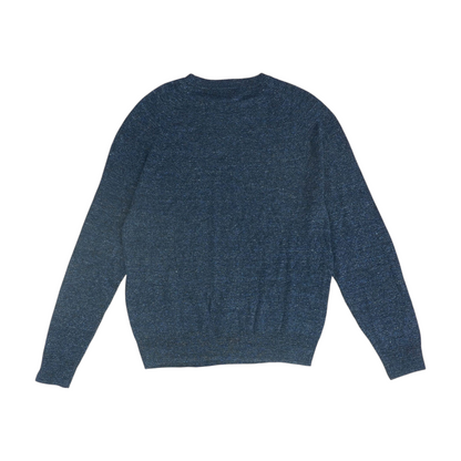 Blue Solid Pullover Sweater