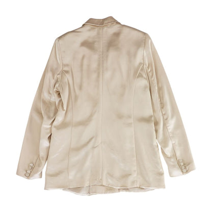 Beige Solid Blazer