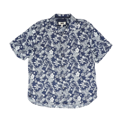 Navy Floral Short Sleeve Button Down