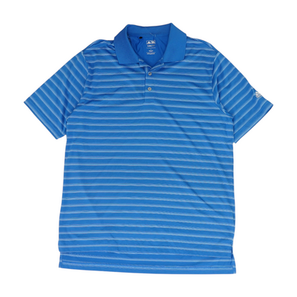 Blue Striped Short Sleeve Polo
