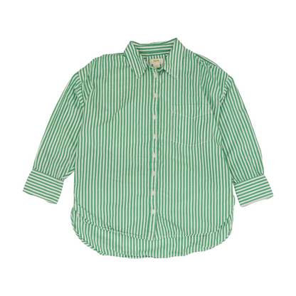 Green Petite Striped Button Down