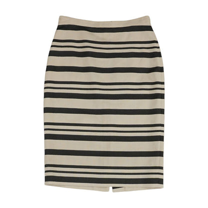 Gray Striped Midi Skirt