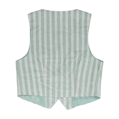 Green Striped Cropped Blouse