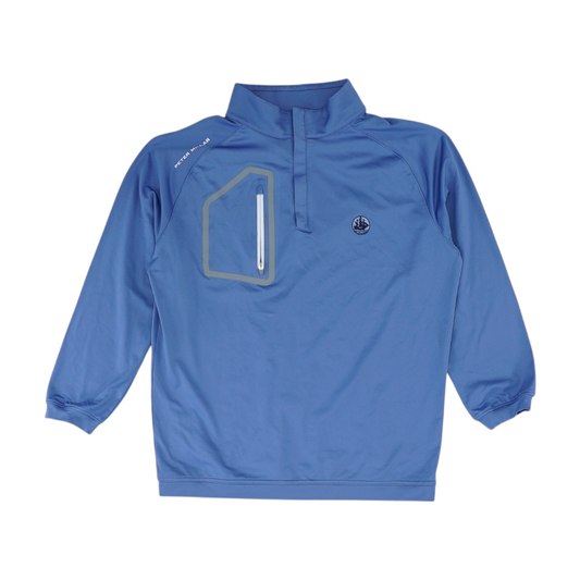 Blue Solid 1/4 Zip Pullover