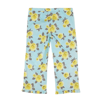 Yellow Floral Chino Pants