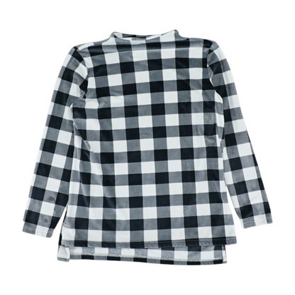 White Check Fleece Pullover