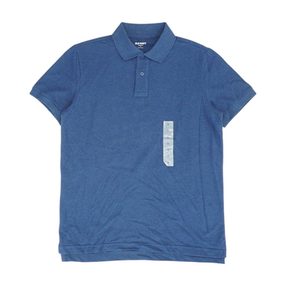 Blue Solid Short Sleeve Polo