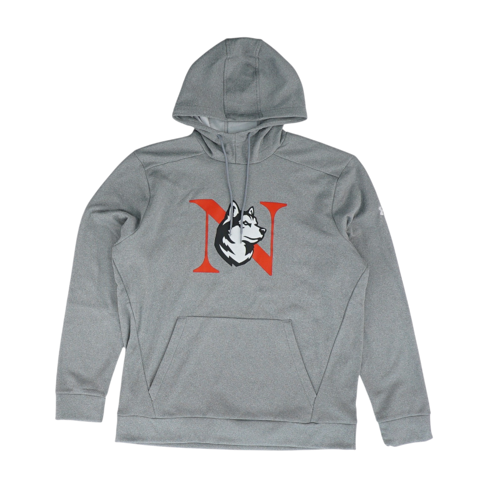 Gray Northeastern University Solid Hoodie Pullover