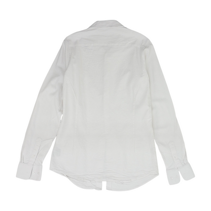 White Tall Solid Long Sleeve Button Down