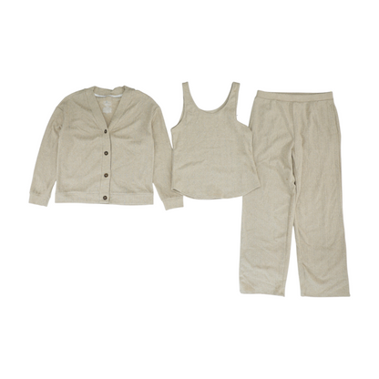 Tan Solid Pant Set