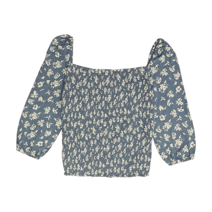 Blue Floral Blouse