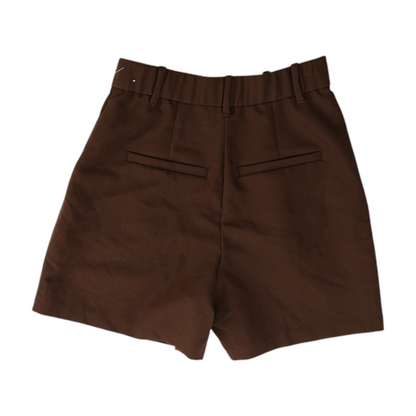 Brown Solid Chino Shorts