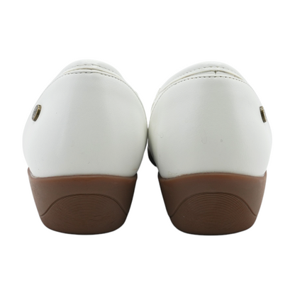 White Slip-On Flats