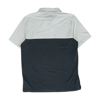 Gray Color Block Short Sleeve Polo