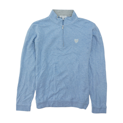 Blue Solid 1/4 Zip Pullover