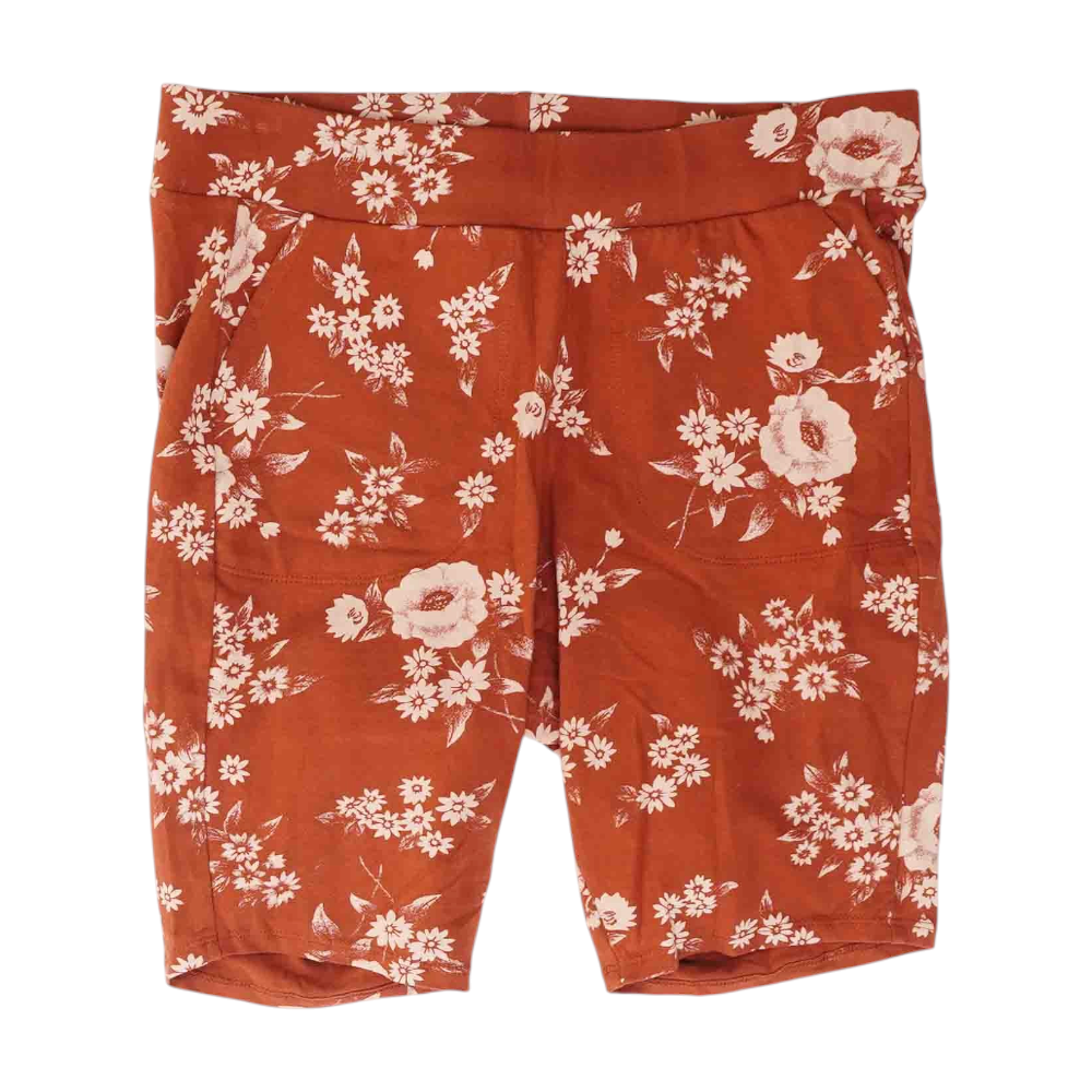 Brown Floral Active Shorts