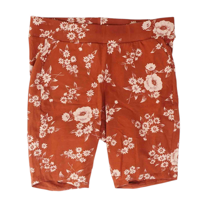 Brown Floral Active Shorts