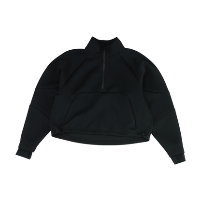 Black Solid 1/4 Zip Pullover