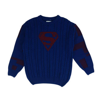 Navy Print Pullover Sweater