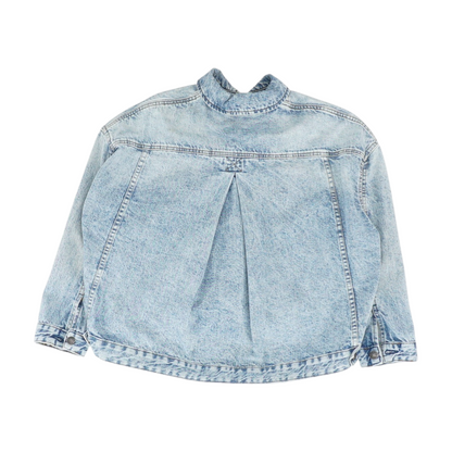 Blue Solid Denim Jacket