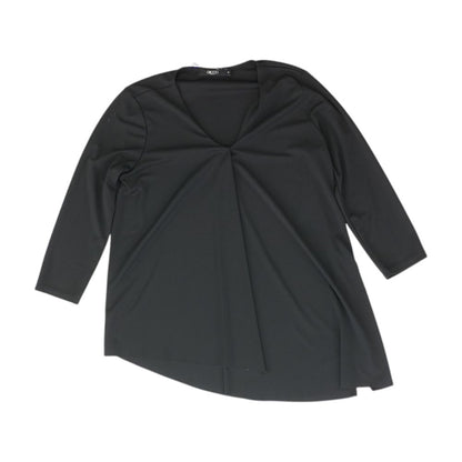 Black Solid 3/4 Sleeve Blouse