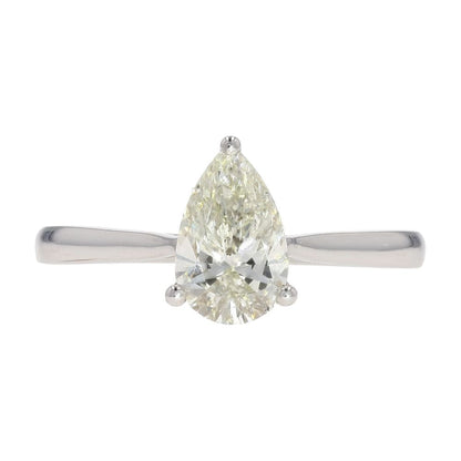 1 Ct 10K White Gold Lab Grown Diamond Cathedral Shank Engagement Ring