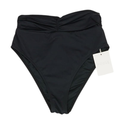 Black Solid Swim Bottom