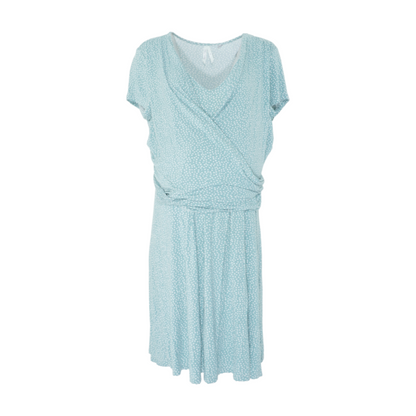 Blue Maternity Polka Dot Midi Dress
