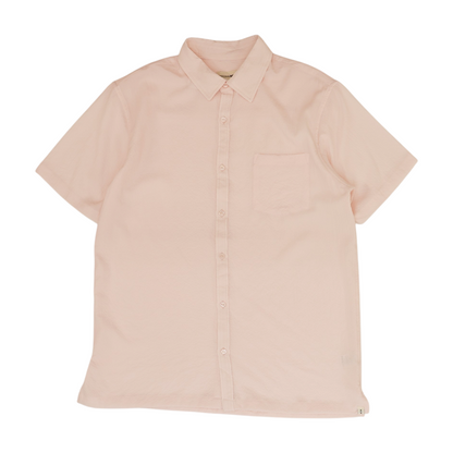 Pink Solid Short Sleeve Button Down