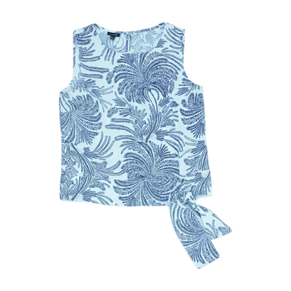 Navy Print Blouse