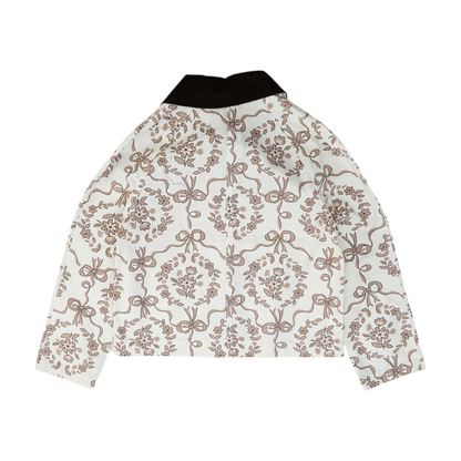 White Print Denim Jacket