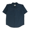 Navy Solid Short Sleeve Button Down