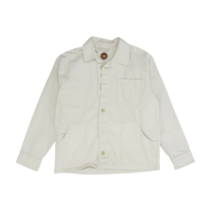 White Solid Denim Jacket