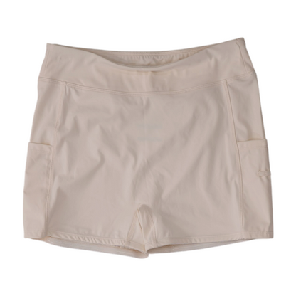 White Solid Active Shorts