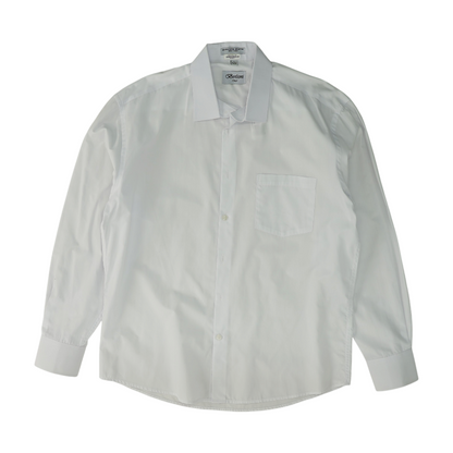 White Solid Long Sleeve Button Down
