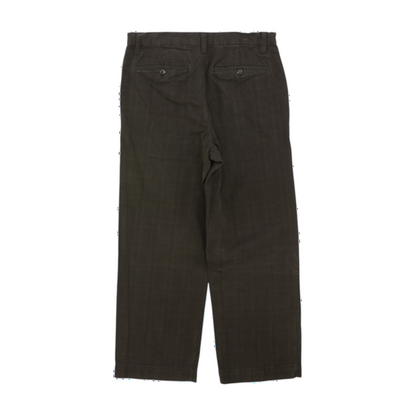 Brown Plaid Relaxed Pants