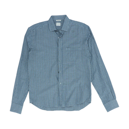 Navy Check Long Sleeve Button Down