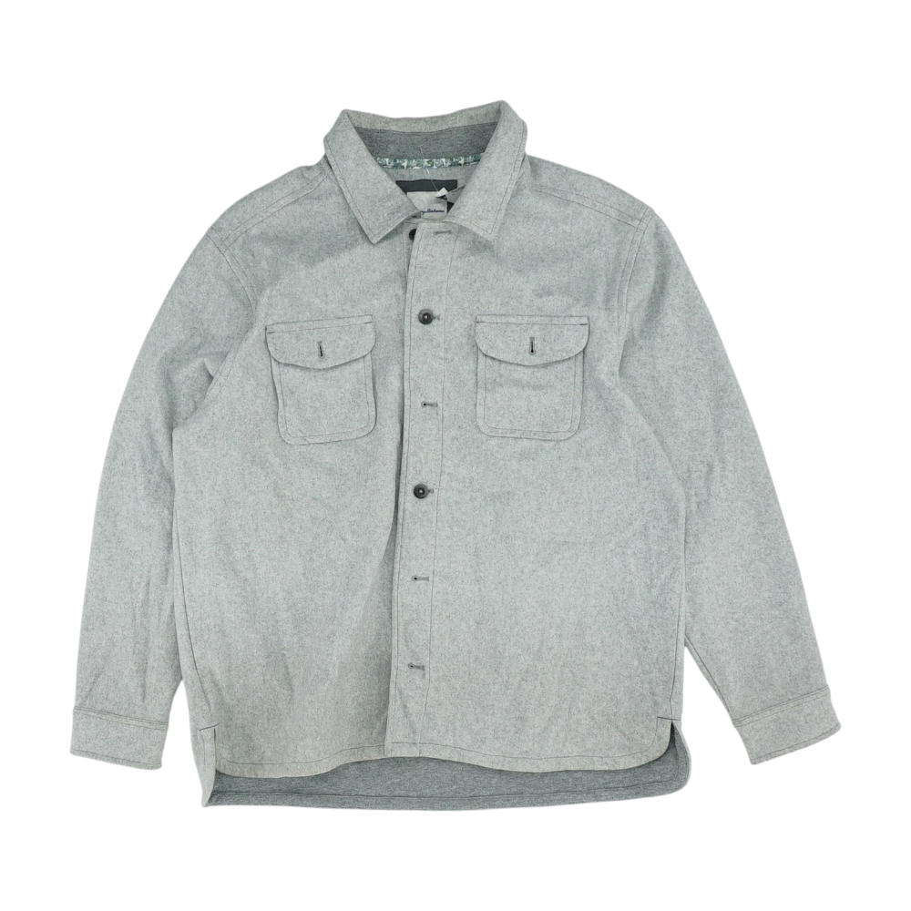 Gray Solid Flannel Button Down